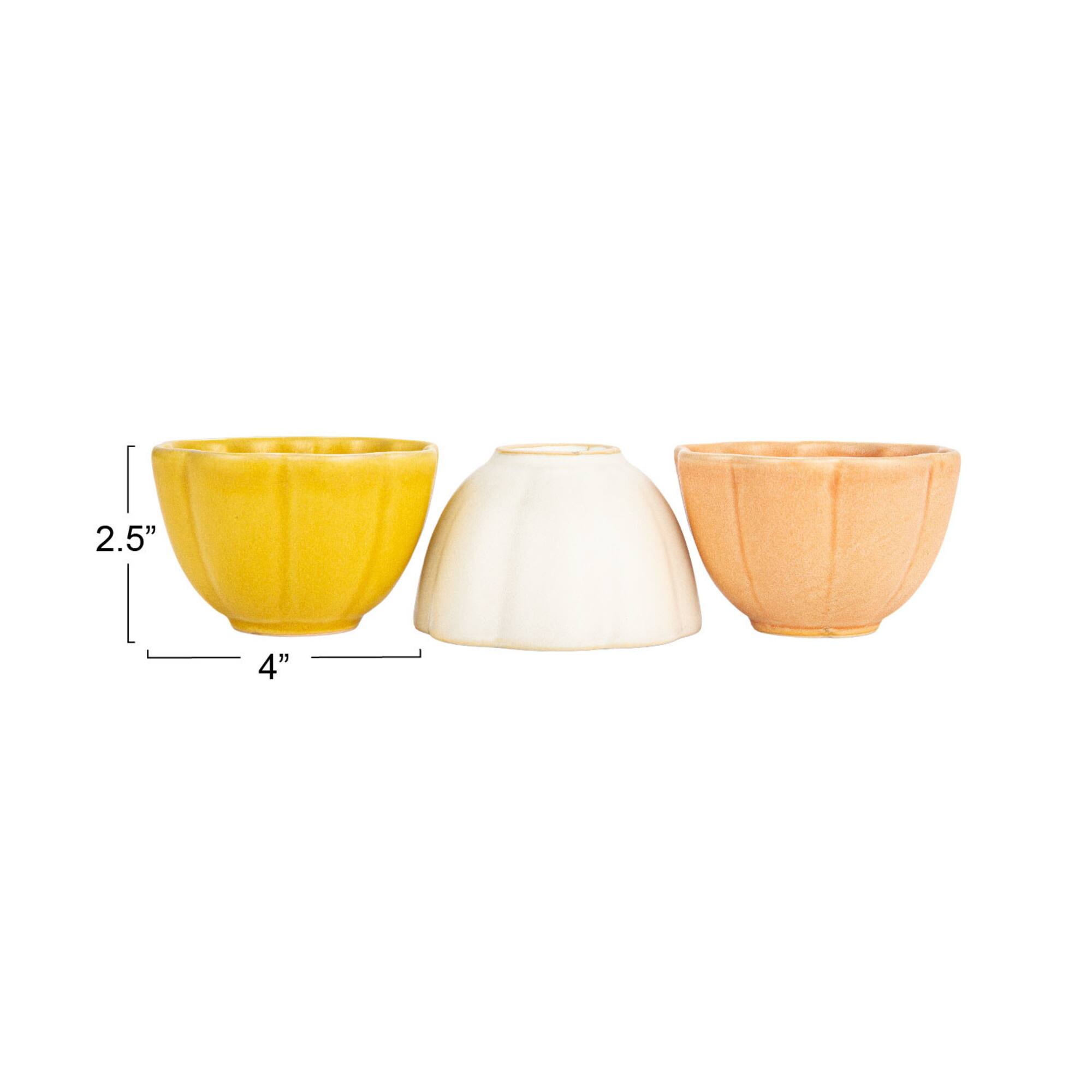 Hello Honey® 4" Flower Shaped Stoneware Bowl, 6ct.